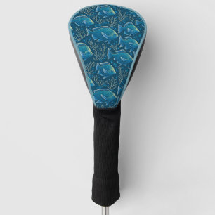 Blue Fish Pattern Golf Head Cover