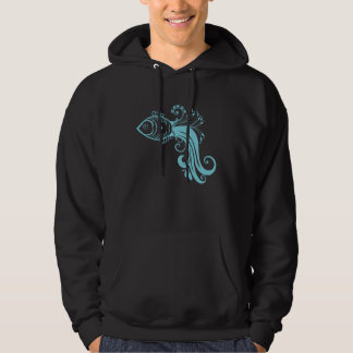 Blue fish Pattern Hoodie