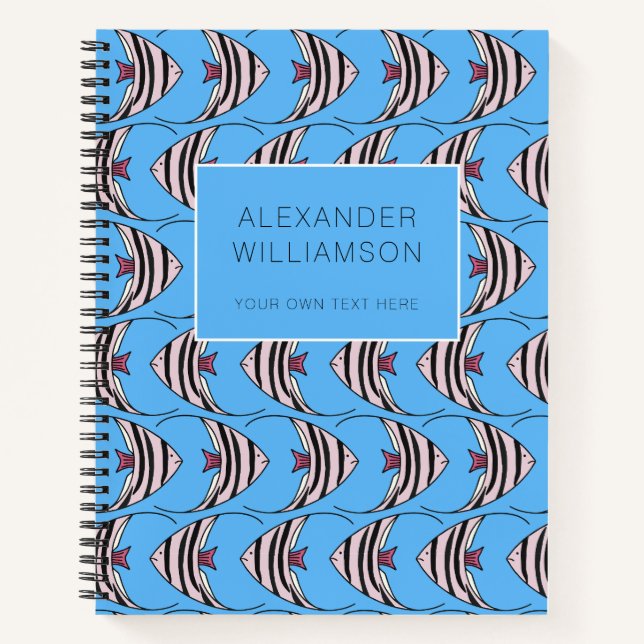 Blue fish pattern notebook (Front)