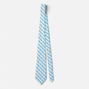 blue fish pattern tie