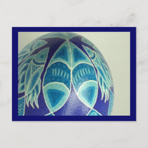 Blue Fish Pysanka Postcard