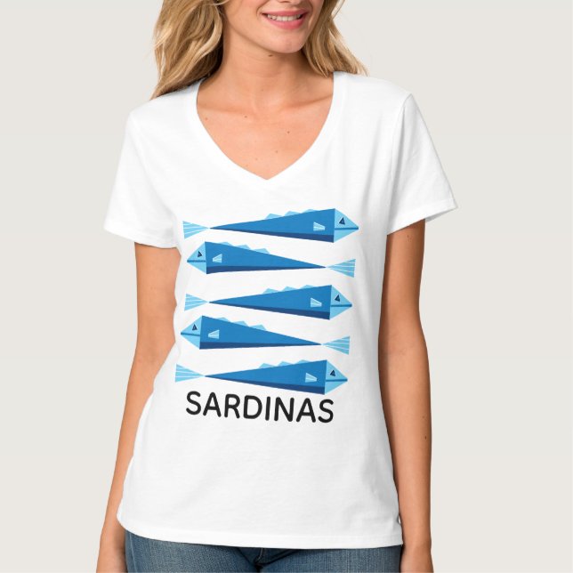 Blue fish sardines white top (Front)