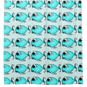Blue Fish Shower Curtain