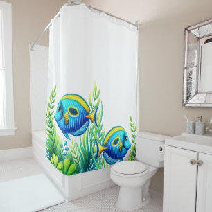 Blue Fish Shower Curtain