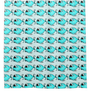 Blue Fish Shower Curtain