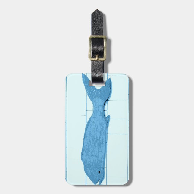 blue fish tag (Front Vertical)