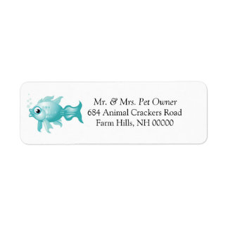 Blue Fish Theme Return Address Labels Stickers