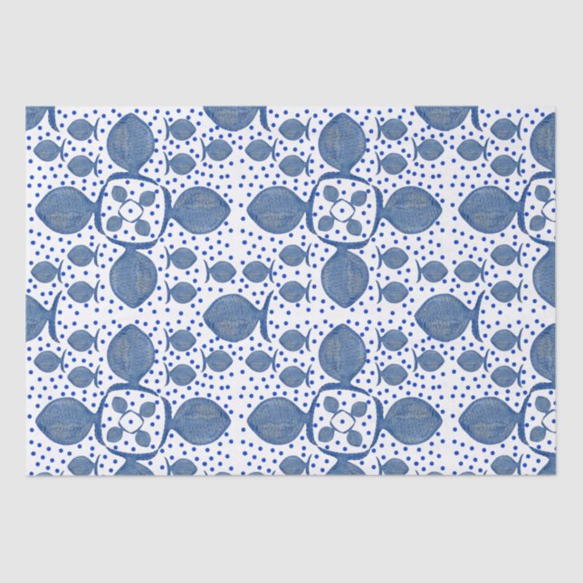 Blue Fish Tissue Paper (Front)