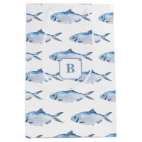 Blue Fish Watercolor Coastal