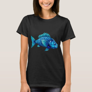 Blue Fish with Spiky Fins and Scales T-Shirt