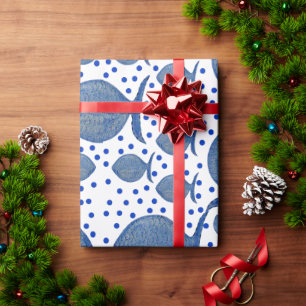 Blue Fish Wrapping Paper