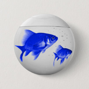 Blue Fishies 6 Cm Round Badge