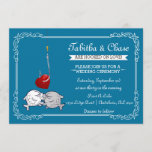 Blue Fishing Wedding Invitation<br><div class="desc">Blue Kissing Fish - Fishing Wedding Invitation</div>