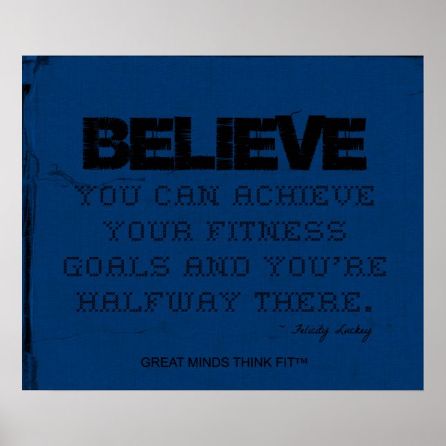 Blue Fitness Poster - Believe!! (Front)