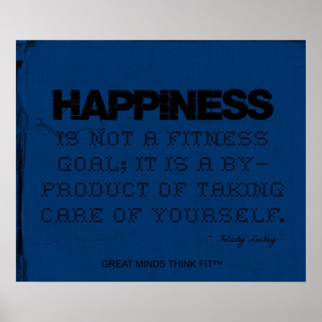 Blue Fitness Poster - Happiness! (Front)
