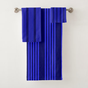 Blue five stripes pattern bath towel set