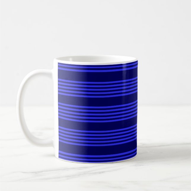 Blue five stripes pattern coffee mug (Left)
