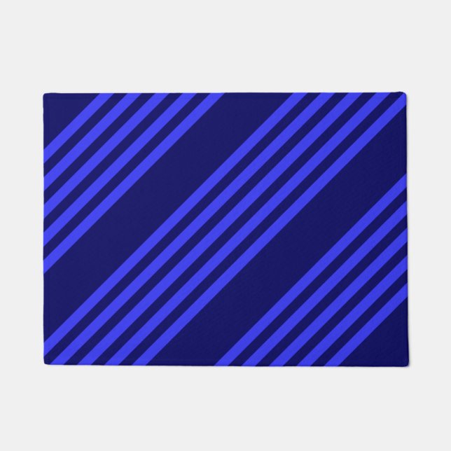 Blue five stripes pattern doormat (Front)