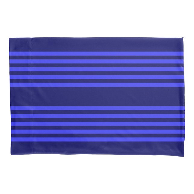 Blue five stripes pattern pillowcase (Front)