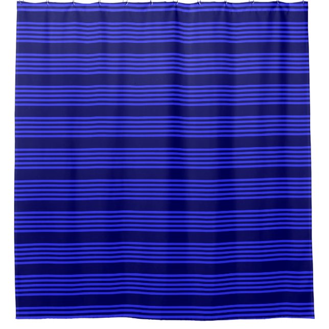 Blue five stripes pattern shower curtain (Front)