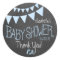 Blue Flag Bunting on Chalkboard Look Baby Shower