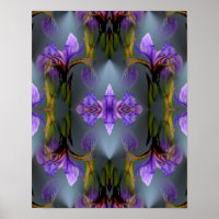 Blue Flag Iris Flower Abstract Nature Art