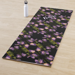 Blue Flag Iris Flower Abstract Pattern Yoga Mat