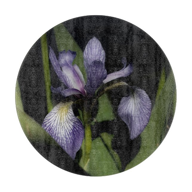 Blue Flag Iris Flower Cutting Board (Front)