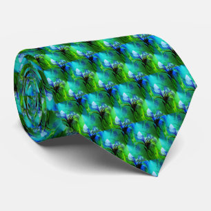 Blue Flag Iris Flower Nature Abstract Colors Tie