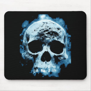 Blue Flame Halloween Death Skull Mouse Mat