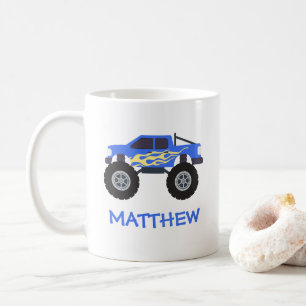 Blue Flame Monster Truck Coffee Mug