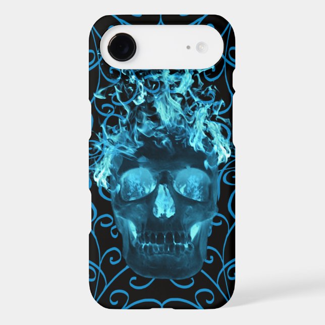Blue Flame Skull Motorola Droid RAZR Case (Back)