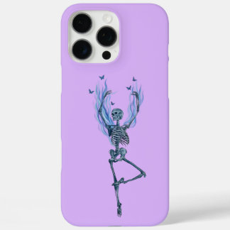 Blue Flames Ballerina Dancing Skeleton Design iPhone 16 Pro Max Case