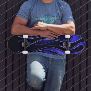 Blue Flames Skateboard