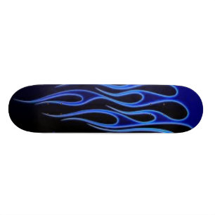 blue flames skateboard