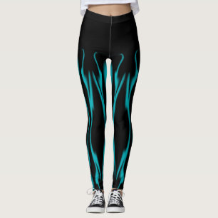 Blue Flames w/Black Leggings