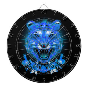 Blue Flaming Fire Tiger Dartboard