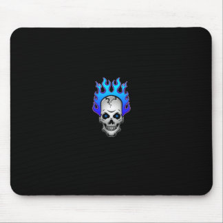 blue-flaming-skull-mousepad mouse mat
