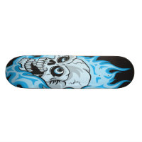Blue Flaming Skull