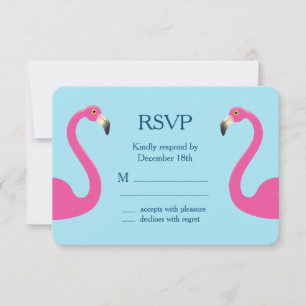 Blue Flamingo Beach RSVP Card