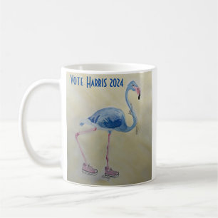 Blue Flamingo with Pearls mug
