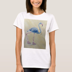 Blue Flamingo with Pearls t-shirt
