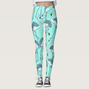 Blue Flamingos Leggings