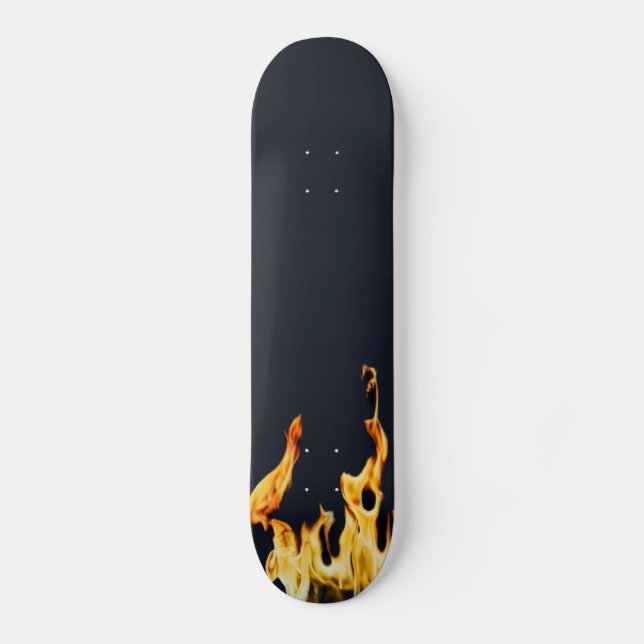 blue Flammen Flamme Flame Flames Feuer Fire S Skat Skateboard (Front)