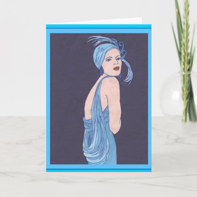 Blue Flapper Card (Front)