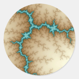 Blue Flash - Fractal Classic Round Sticker