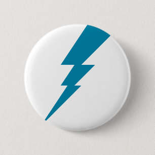 Blue Flash Lightning Bolt 6 Cm Round Badge