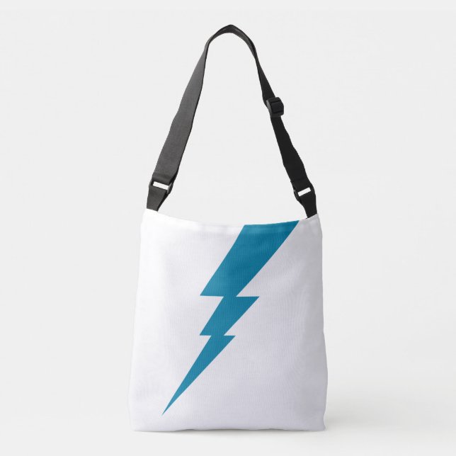 Blue Flash Lightning Bolt Crossbody Bag (Front)