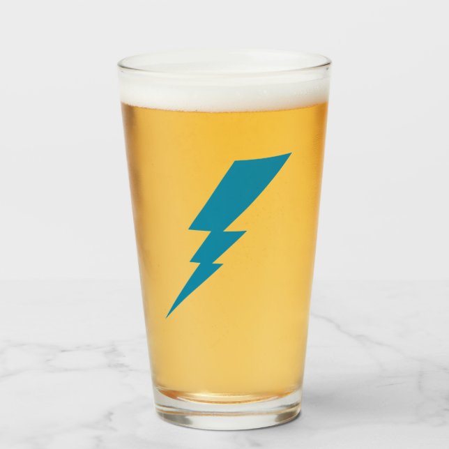 Blue Flash Lightning Bolt Glass (Front Filled)