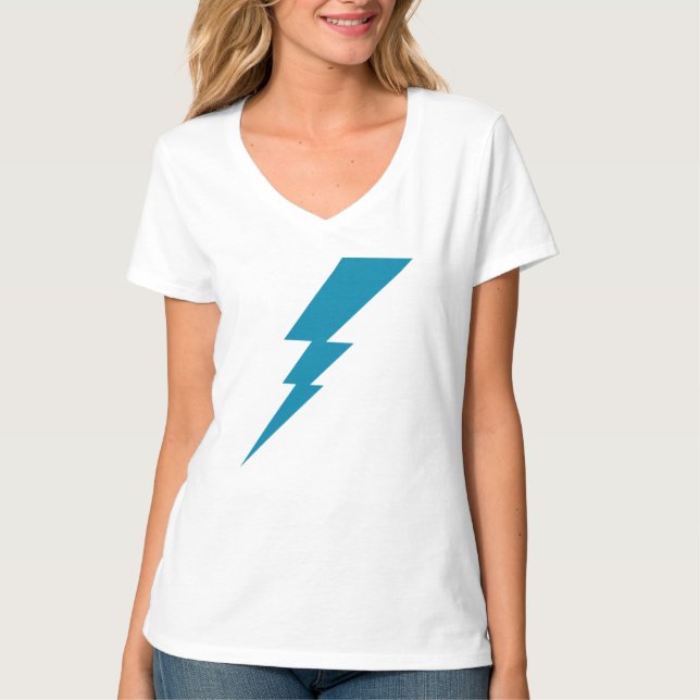 Blue Flash Lightning Bolt T-Shirt (Front)